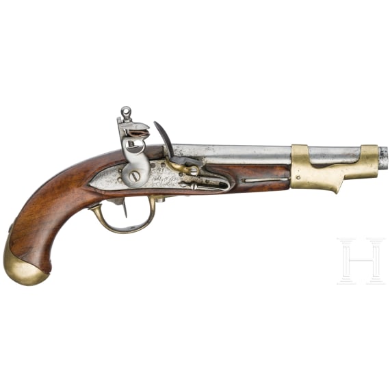 A flintlock pistol M an 9, Charleville, circa 1801