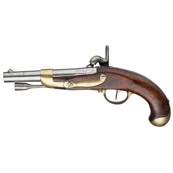 A cavalry percussion pistol M 1822 T bis Neuf, Ch&acirc;tellerault, 1854