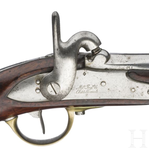 A cavalry percussion pistol M 1822 T bis Neuf, Ch&acirc;tellerault, 1854