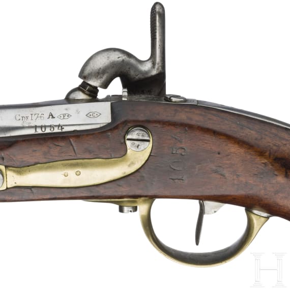 A cavalry percussion pistol M 1822 T bis Neuf, Ch&acirc;tellerault, 1854