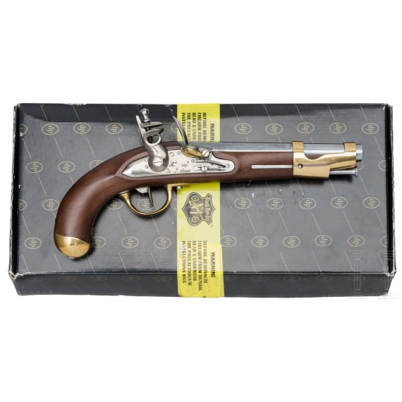 An Italian Replica of an M an 9 flintlock pistol, Pedersoli, circa 2000