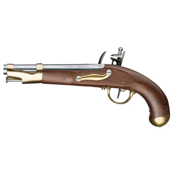An Italian Replica of an M an 9 flintlock pistol, Pedersoli, circa 2000