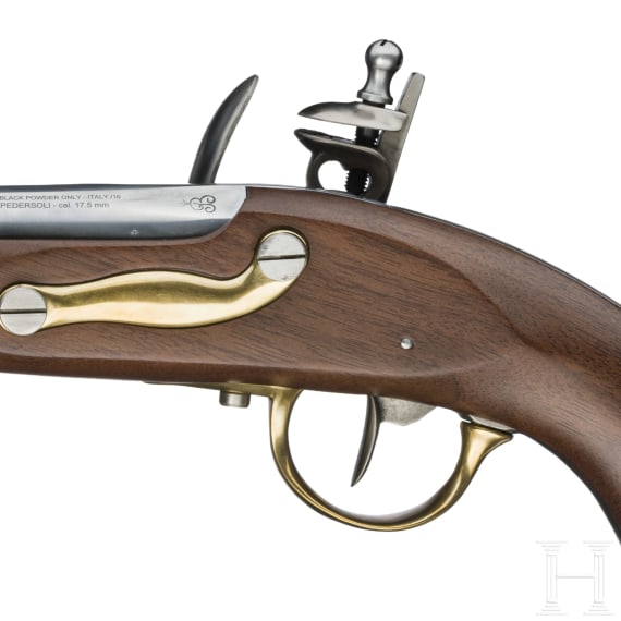 An Italian Replica of an M an 9 flintlock pistol, Pedersoli, circa 2000