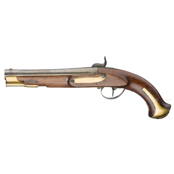 Aptierte Infantrie-Offizierspistole M 1798, um 1840
