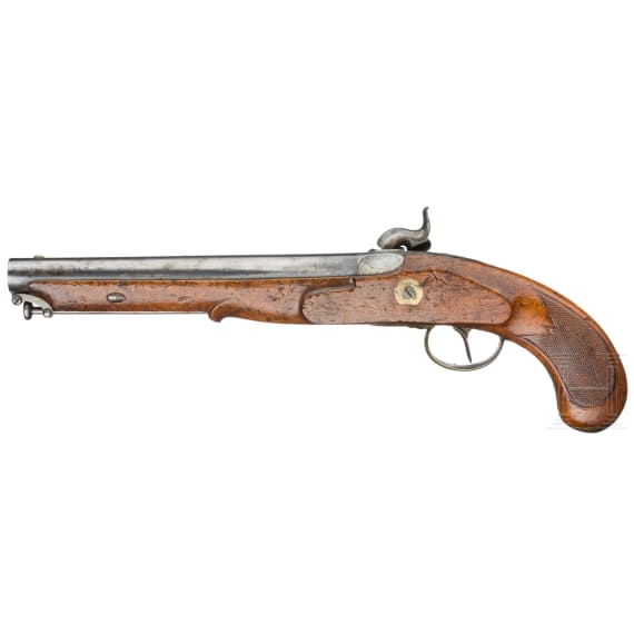 Perkussionspistole mit Gelenkladestock, Ferdinand Fruwirth, circa 1850