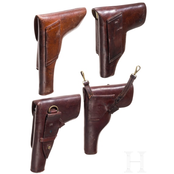 Vier englische Pistolentaschen