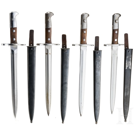 Four Swiss bayonets K 31