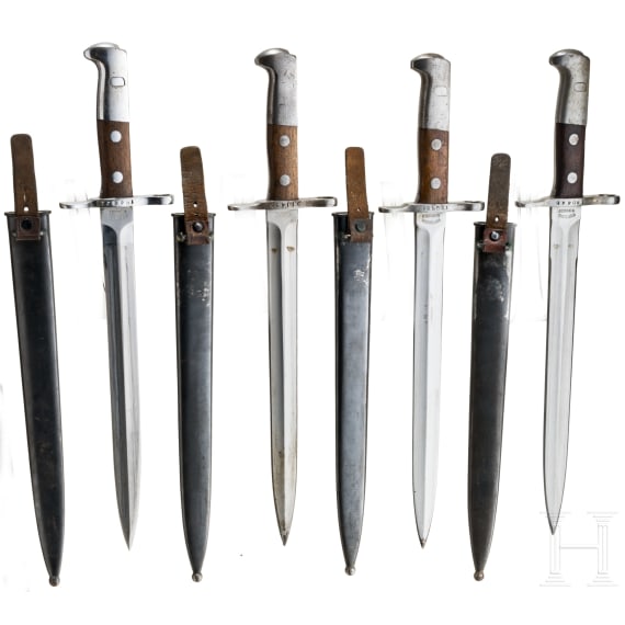 Four Swiss bayonets K 31
