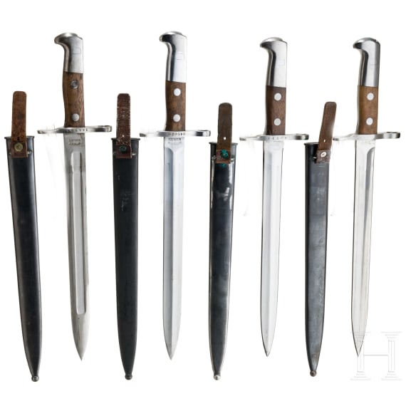 Four Swiss bayonets