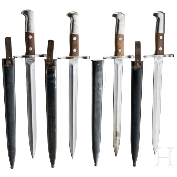 Four Swiss bayonets K 31