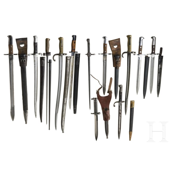 Twelve bayonets, 19th/20th century - GB, FR, GER etc.