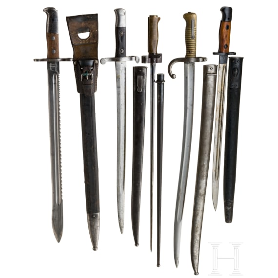 Twelve bayonets, 19th/20th century - GB, FR, GER etc.