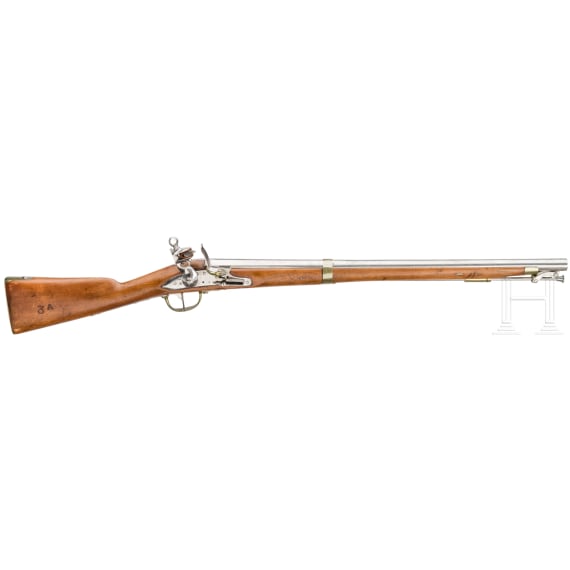 A flintlock cavalry carbine with hinged ramrod, circa 1800