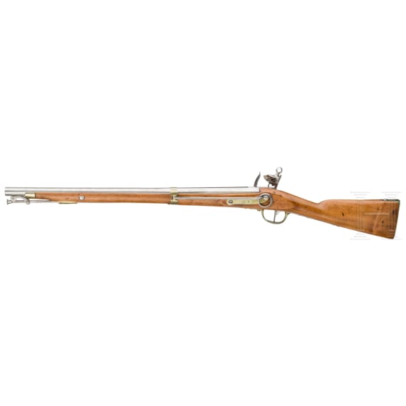 A flintlock cavalry carbine with hinged ramrod, circa 1800