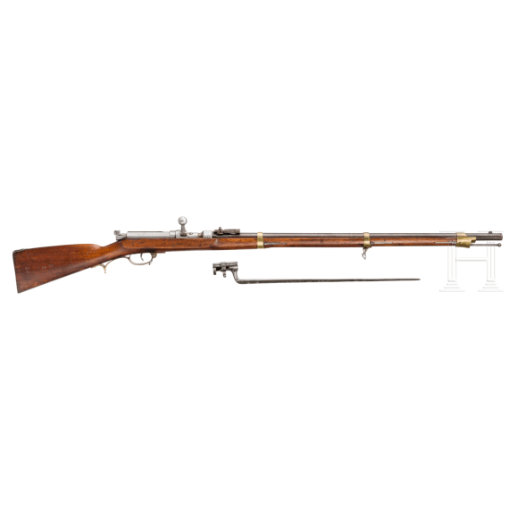 An M 1862 infantry rifle by Spandau, with bayonet