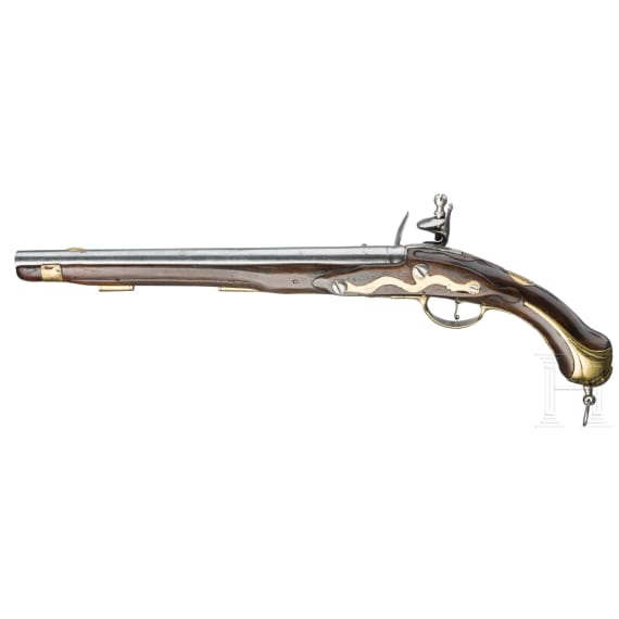 A flintlock pistol similar to the M 1742 Hussar pistol
