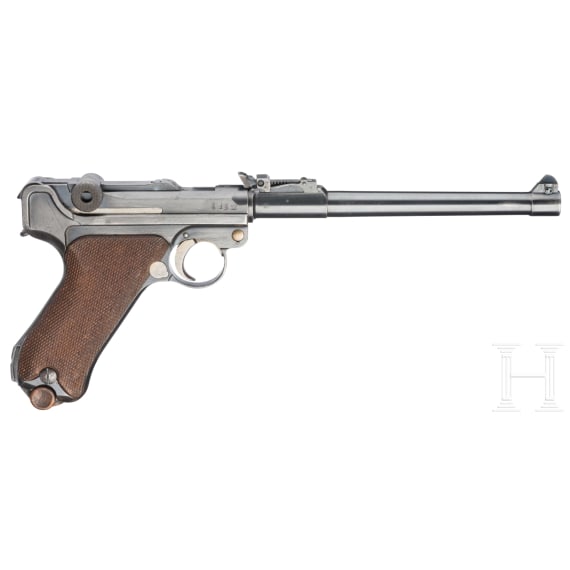 Lange Pistole 08, DWM, 1917, mit Tasche und Brett