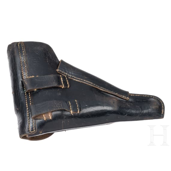 A Spreewerk Mod. P 38, code "cyq", with holster and wooden pistol case