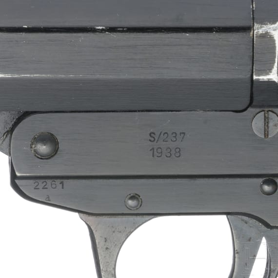 BLM Leuchtpistole Mod. Heer/1938, Code "S/237", mit Tasche