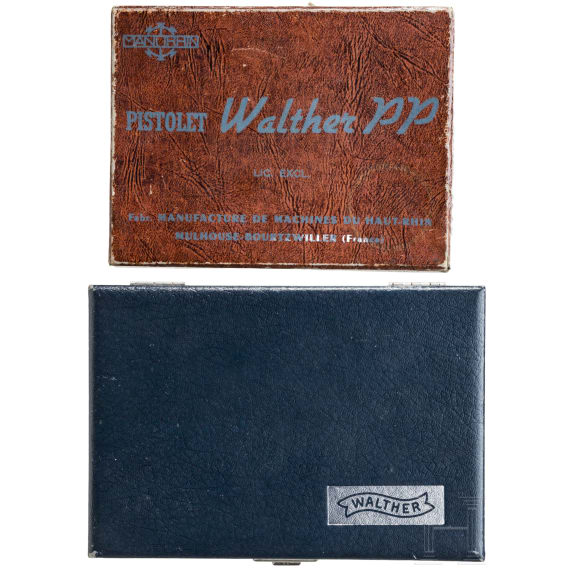 Walther-Manurhin Karton und Walther Pr&auml;sentationsschatulle