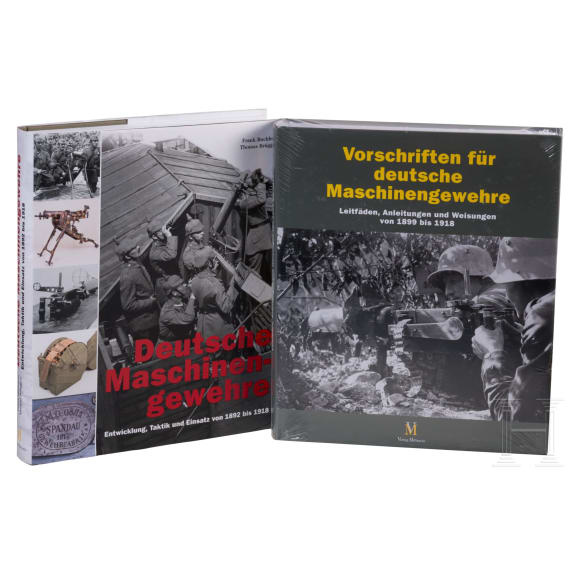 Zwei B&auml;nde "Deutsche Maschinengewehre " und "Vorschriften f&uuml;r Deutsche Maschinengewehre"