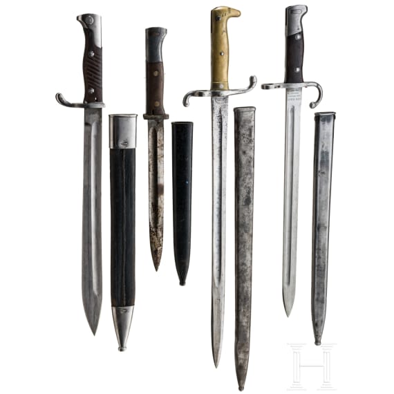 Four Mauser bayonets, 19th/20th century