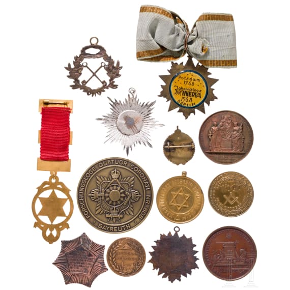 A extensive collection of Masonic and lodge decorations