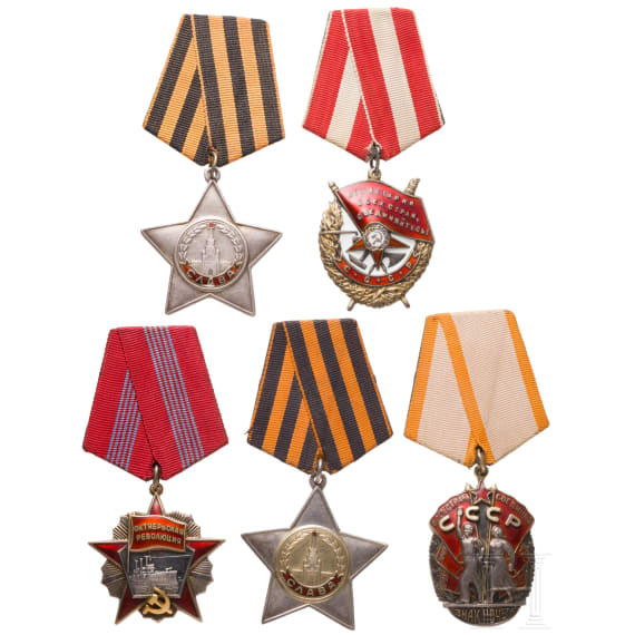 Five Soviet orders, Soviet Union, from 1943 onwards