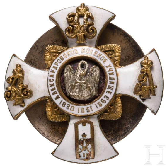 Russian graduation badge of the Alexandrovsky Military School, circa 1910
