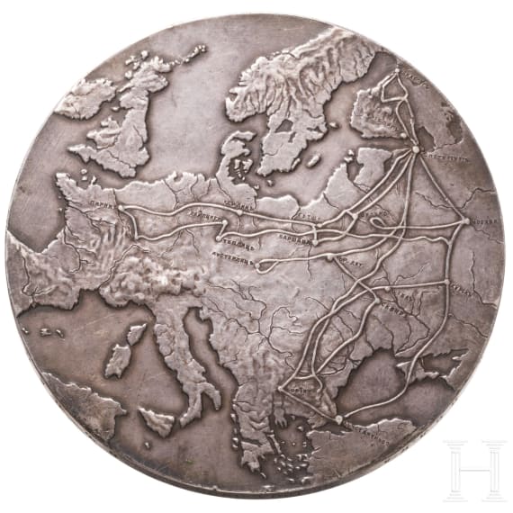 Very rare Russian silver medal commemorating the &ldquo;100th anniversary of the L.G. Uhlan Regiment of Her Majesty Empress Alexandra Feodorovna&rdquo;, 1903
