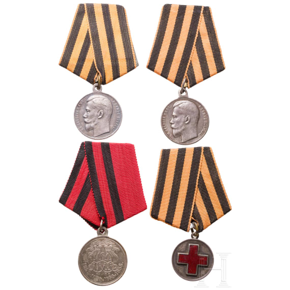 Four silver medals, Russia, between 1860 and 1916