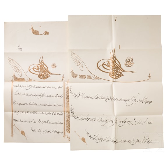 Two Ottoman certificates for Koch as a First Lieutenant in the German Navy, dated 1901