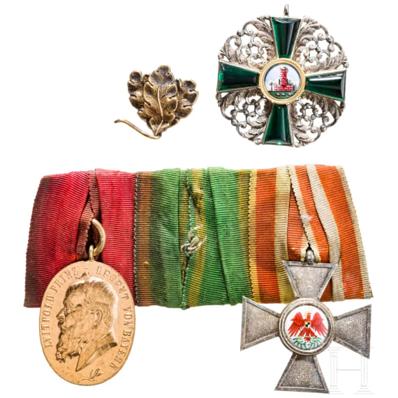 A three-piece Baden medal bar