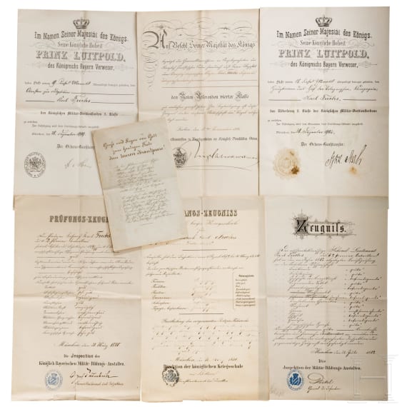 General Karl Fuchs &ndash; Document Set (6 items), 1902&ndash;1909