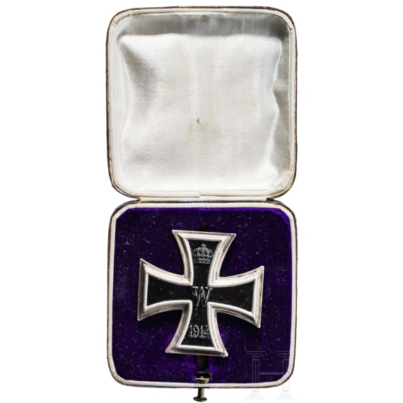 A cased Iron Cross 1914 1st class made by Klein in Oberstein