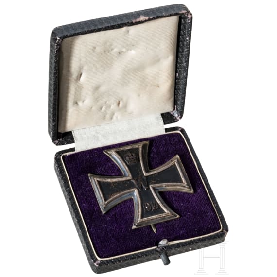 A cased Iron Cross 1914 1st class made by Klein in Oberstein