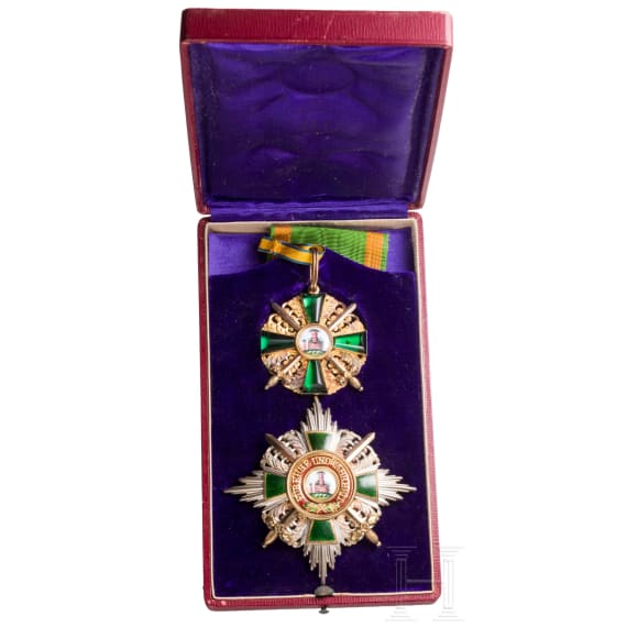 General Gerhard Tappen - Bruststern und Kommandeurskreuz 1.Klasse mit Schwertern des badischen Orden vom Z&auml;hringer L&ouml;wen im Etui