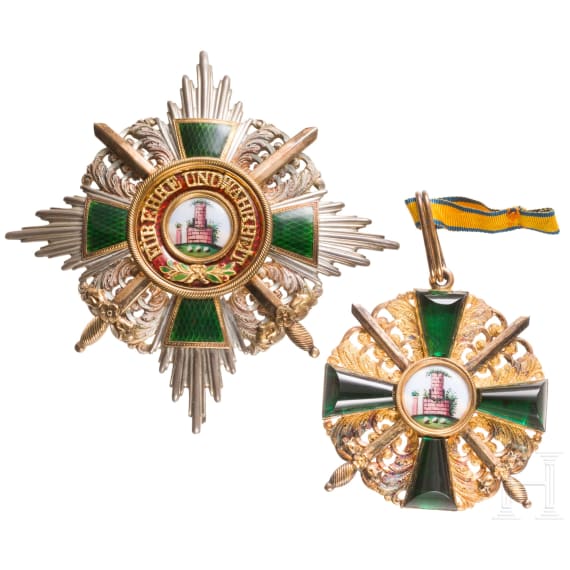 General Gerhard Tappen - Bruststern und Kommandeurskreuz 1.Klasse mit Schwertern des badischen Orden vom Z&auml;hringer L&ouml;wen im Etui