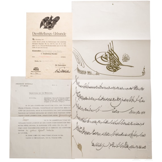 General Gerhard Tappen &ndash; A certificate for the Turkish Liakat Medal in Gold