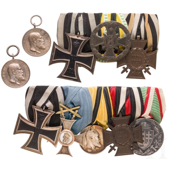Set of two order buckles and two medals of merit