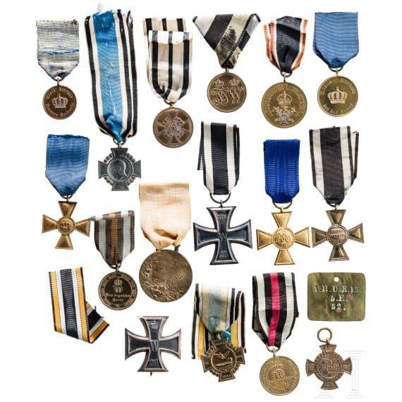 Sammlung 16 deutsche Auszeichnungen, circa 1860 - 1918