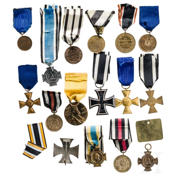 Sammlung 16 deutsche Auszeichnungen, circa 1860 - 1918