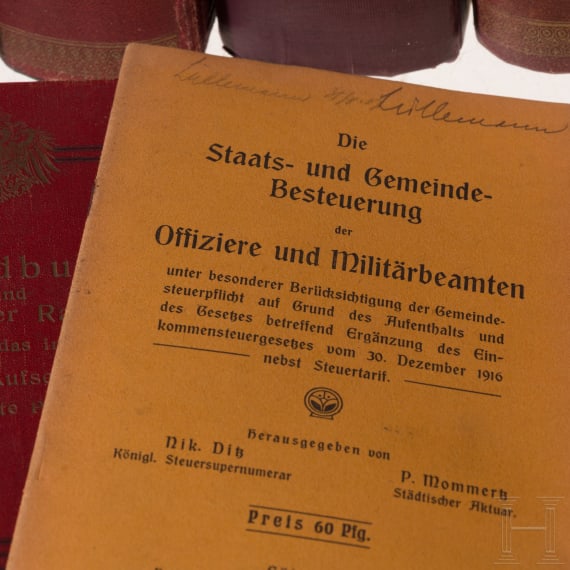 Sechzehn Ranglisten der preu&szlig;ischen Armee und vier B&auml;nde Fachliteratur, 1890 - 1914