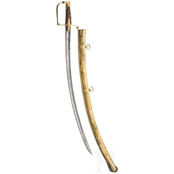 A magnificent sabre belonging to a high-ranking officer in the Danish light cavalry, circa 1810