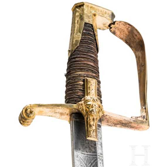 A magnificent sabre belonging to a high-ranking officer in the Danish light cavalry, circa 1810