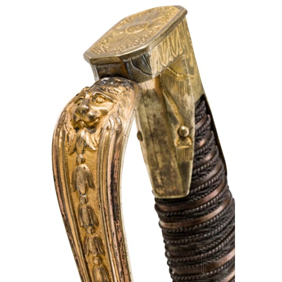 A magnificent sabre belonging to a high-ranking officer in the Danish light cavalry, circa 1810