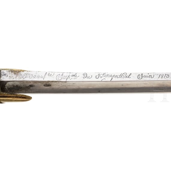 A sabre for members of the light cavalry, dated 1813