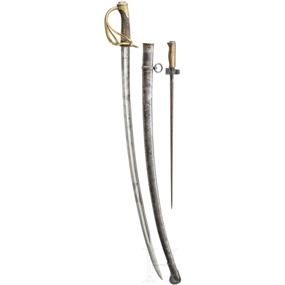 S&auml;bel M 1822 f&uuml;r Mannschaften der leichten Kavallerie und Bajonett