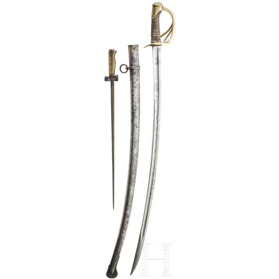 S&auml;bel M 1822 f&uuml;r Mannschaften der leichten Kavallerie und Bajonett