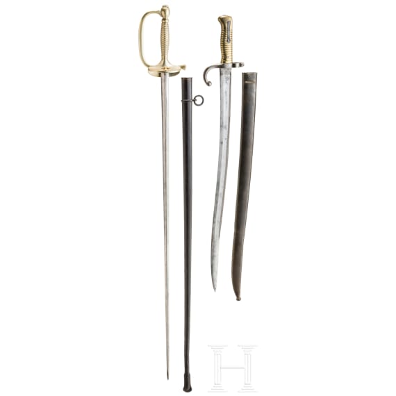 Degen M 1887 f&uuml;r Unteroffiziere der Infanterie und Chassepot-Bajonett